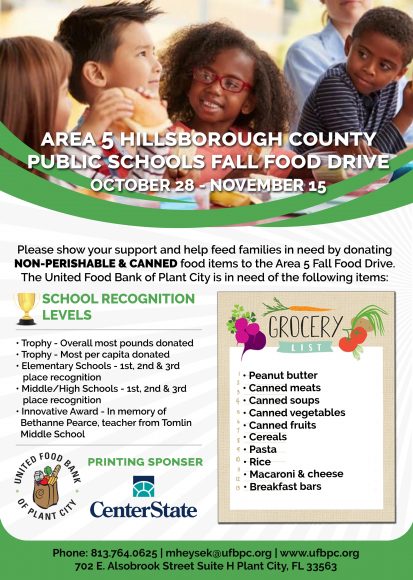 Fall Food Drive with Hillsborough County Area 5 Schools